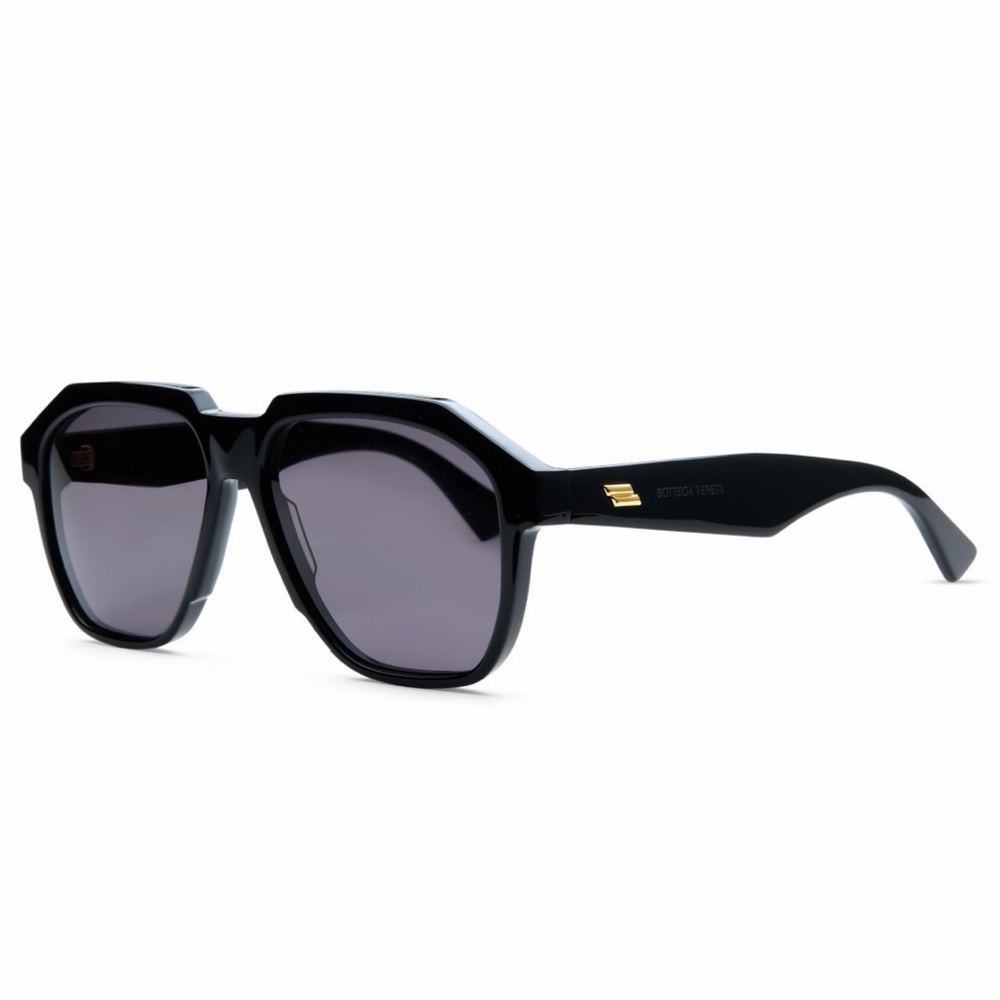 Bottega Veneta Black Sunglasses with Gold Detail and case